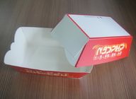 جعبه کاغذ فست فود قرمز برای غذا بر روی بروید، لوگوی OEM چاپ شده