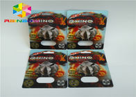 قرص های تقویت کننده مردانه بسته بندی بلیستر بسته بندی 3D Rhino Blister Card برای بسته بندی کپسول