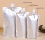 فویل بسته بندی کیسه ای نقره ای ساده نقره ای ایستاده در بسته های فنجان آبجو مایع Sanitizer