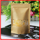 کیسه کاغذ سفارشی مواد غذایی کاغذ کرافت با پنجره برای لوبیا / برنج