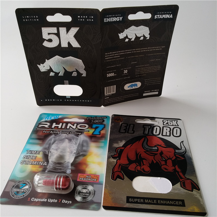 کارت قرعه کشی 3D کارت بسته بندی سفارشی کارت کاغذی Rhino 7 Jaguar 30000 Sex Pill Pack