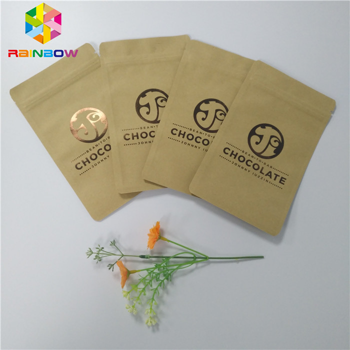 کیسه های کاغذی سفارشی کرافت سه طرفه بسته بندی شده فویل بسته بندی شده قهوه آلی شکلات