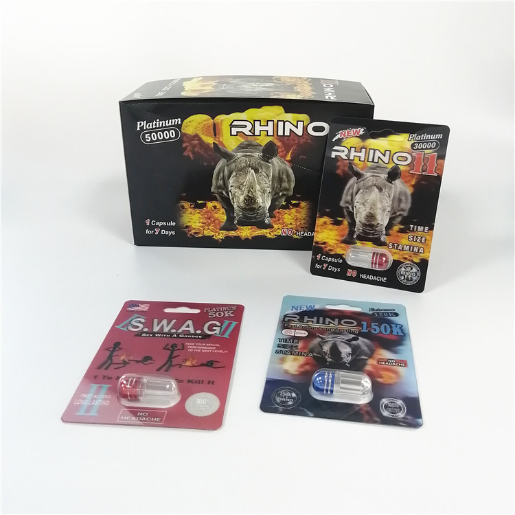 لوگو سفارشی کارت قرص بسته بندی بسته بندی برچسب های فردی Foil Rhino 3D 69 7 Panther Black