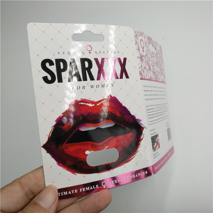 کارتهای چاپ شده تاول زده سفارشی Spar XXX Pink Stamping داغ برای کپسول تقویت نر