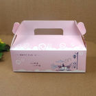جعبه بسته بندی کاغذ صورتی جعبه با دستگیره، جعبه کیک سفارشی طراحی