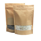 کیسه بسته بندی کیسه های کاغذی کرافت با Ziplock و پنجره برای بسته بندی مواد غذایی خشک
