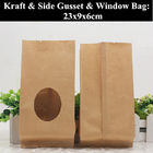 کیسه کاغذ سفارشی چاپ شده Kraft با پنجره شفاف برای قهوه Beens
