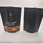 قابل استفاده مجدد مات سیاه و سفید ایستاده کیسه های پلاستیکی بسته بندی برای دانه های قهوه