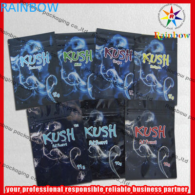 کوش آلومینیوم فویل زیپ کیسه های پلاستیکی، کیسه زیپ رنگارنگ Incense Incense