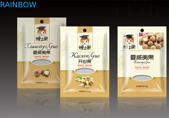 سه ضلعی بسته بندی فویل بسته بندی فویل با پنجره زیپ برای بسته بندی مهره