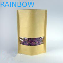 ظرفیت 150 گرم سفارشی کیسه کاغذ زیپ با پنجره شفاف