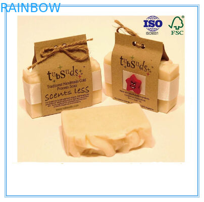 جعبه بسته بندی صابون کاغذ بازیافت شده سفارشی چاپ شده با رشته بسته شدن