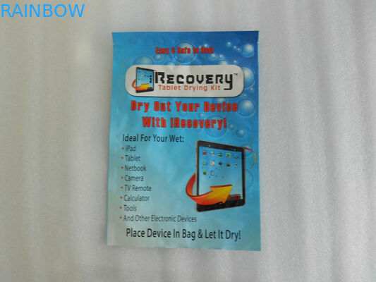 پلی اتیلن تسبیح سه تکه کاغذ بسته بندی فویل Ziplock تخت برای محصولات الکترونیکی