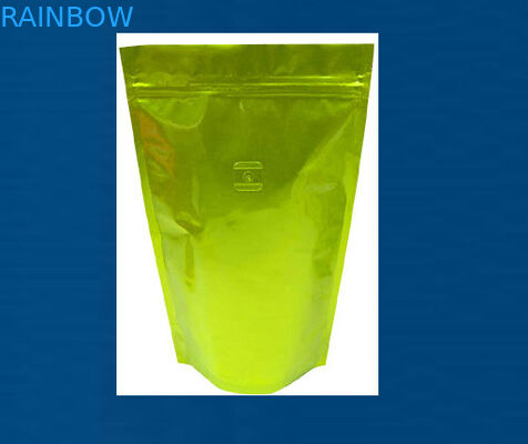 کیسه های کاغذی پرینت چینی بسته بندی شده Zipper Light Gold Stand Up