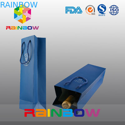 کیسه های مقاله سفارشی بطری های کاغذی / کیسه کاغذ کرافت سفارشی چاپ شده با لوگو چاپ