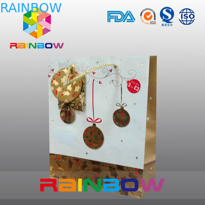 لوکس چاپی تخت پایین سفارشی کیسه های کاغذی با چکیده برای هدیه