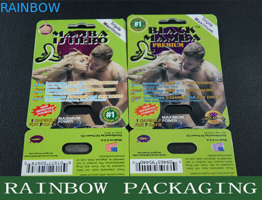 بسته بندی کارت تاول بسته بندی قرص های جنسی Black Mamba برای تقویت مردان