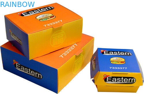 بسته بندی جعبه کاغذ Premium با طراحی سفارشی چاپ شده برای رستوران فست فود