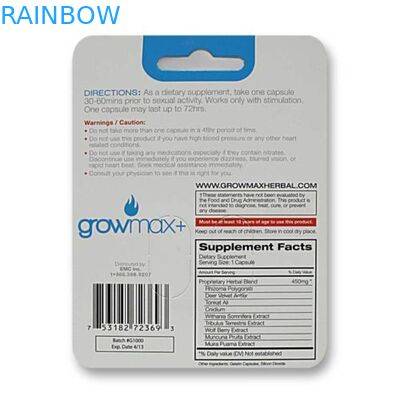 جعبه کارت کاغذی قابل حمل چاپ شده برای تقویت کننده تحریک کننده مرد با دو سوراخ