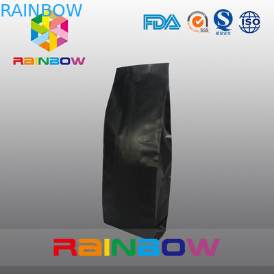 سیاه سفارشی چاپ شده Bottom Gusset کیسه، کیسه های پلاستیکی قهوه با زیپ / شیر