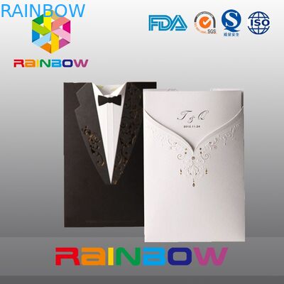 کیسه های کاغذی سفارشی لوکس برای کارت دعوت عروسی با چاپ رنگی