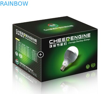 جعبه بسته بندی کاغذی سبز با چراغ سفارشی با لوگو سفارشی چاپ شده