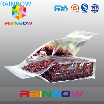 کیسه های پلاستیکی شفاف پایین gusset ziplock لوبیا / بسته بندی مواد غذایی