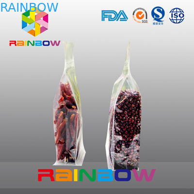 کیسه های پلاستیکی شفاف پایین gusset ziplock لوبیا / بسته بندی مواد غذایی