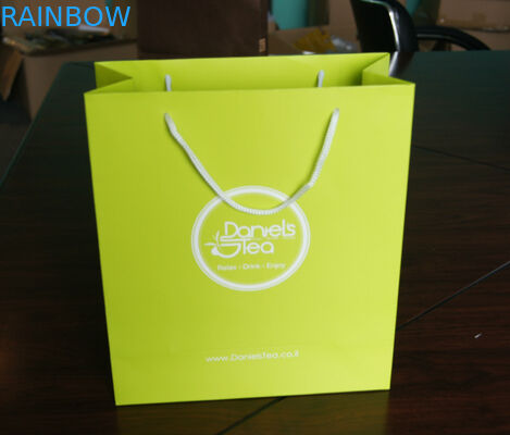 کیسه کاغذ سبز سفارشی طراحی شده با کیسه بسته بندی چای با دست پنبه ای