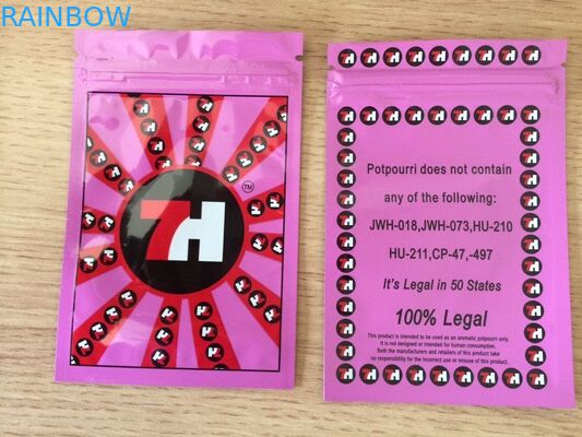 فویل آلومینیوم بسته بندی عود کننده گیاهی Potpourri با Zipper و Tear Notch