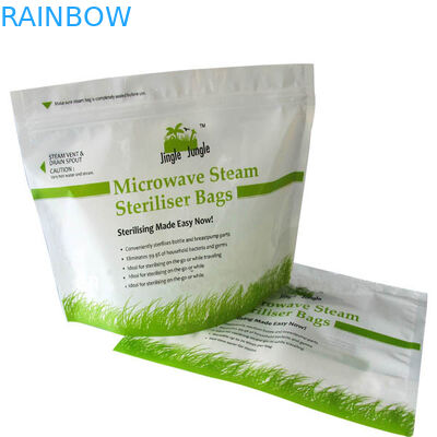 کیسه های استریلیزر مایکروویو پلاستیکی چند لایه مواد غذایی با زیپ ایستادن