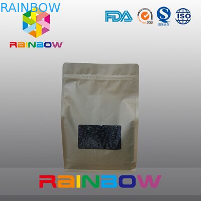 کاغذ کرافت 8 کیسه مهر و موم مهر و موم، کیسه های پایین gusset بو داده بسته بندی دانه قهوه