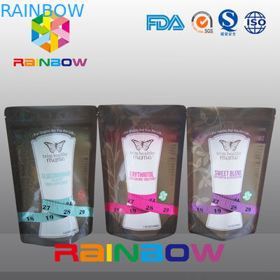 کیسه های پلاستیکی ziplock پلاستیکی برای بسته بندی شکر / آب نبات / ادویه جات ترشی جات