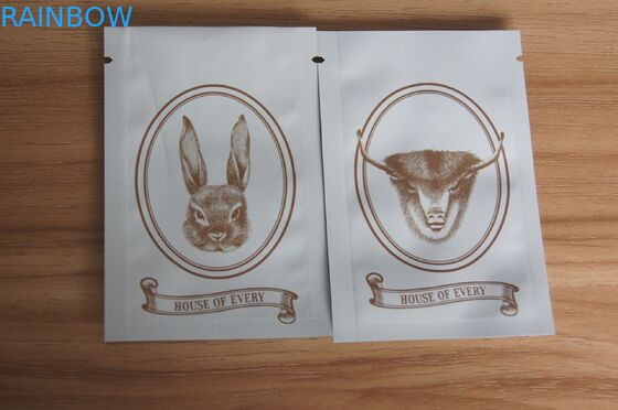 مات سفید مینی Ziplock دستگیره کیسه های مهر و موم برای بسته بندی ادویه / دانه / گیاهان