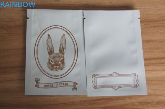 مات سفید مینی Ziplock دستگیره کیسه های مهر و موم برای بسته بندی ادویه / دانه / گیاهان