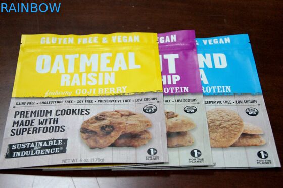 فویل قابل انعطاف بسته بندی شده اسنک جعبه بسته بندی / Doypack Mylar زیپ کوکی ها کیسه