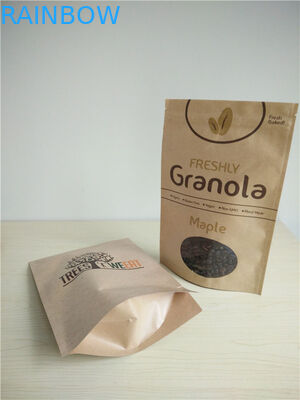 کیف پاکت های سفارشی بالا با زیپ با پنجره بیضی برای بسته بندی دانه های کوینو