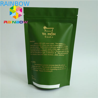 آلومینیوم فویل بسته بندی شده Matt White سبز جعبه بسته بندی بسته بندی با زیپ سفارشی طراحی