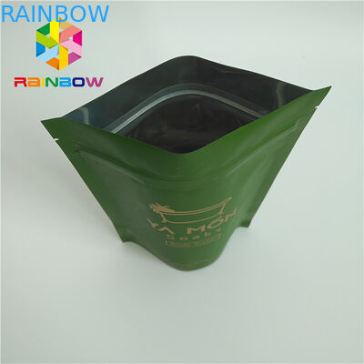 آلومینیوم فویل بسته بندی شده Matt White سبز جعبه بسته بندی بسته بندی با زیپ سفارشی طراحی