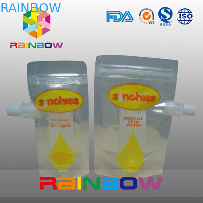 کیسه آب مایع ایستادن، زیپ ها، قاشق نقاشی، تزئینات چاپی