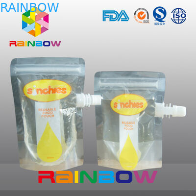 کیسه آب مایع ایستادن، زیپ ها، قاشق نقاشی، تزئینات چاپی