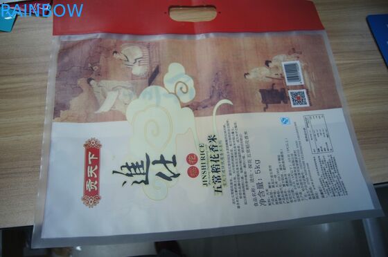 بسته بندی کیسه های پلاستیکی برنجی OPP / NY / PE 5kg Matte Suface با دستگیره