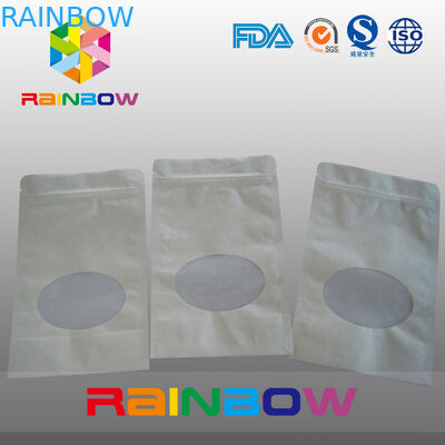 کیسه کاغذی Brown Kraft کیسه بسته بندی کیسه ای با زیپ، کیسه Ziplock برای آب نبات / غذا