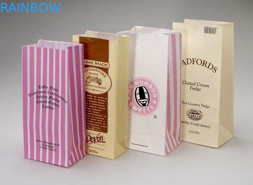 کیف سفارشی کیسه های کاغذی Kraft Take away Fast Food / نان / کیسه خرید