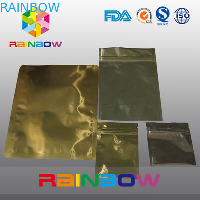 فویل آلومینیوم طلا بسته بندی بسته بندی زیپ کیسه ضد استاتیک برای محصولات الکترونیکی