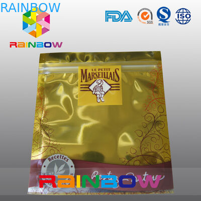 فویل آلومینیوم طلا بسته بندی بسته بندی زیپ کیسه ضد استاتیک برای محصولات الکترونیکی