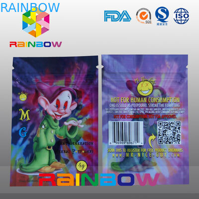 لوگو سفارشی MG گیاهان زینتی کیسه های Ziplock 5g 4g Spice Dumb Bag