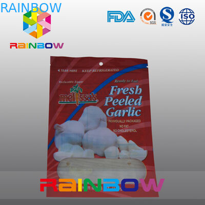 کیسه های پلی اتیلن قرمز و سفید Mylar با زیپ بالا برای غذا / سیب زمینی سرخ مایل به قرمز تازه