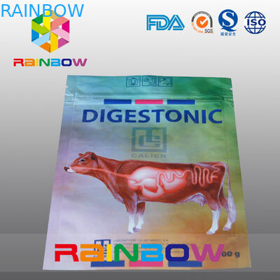 100 گرم پت / گاو مواد غذایی بسته بندی کیسه کیسه مواد غذایی با لوگو سفارشی چاپ شده است