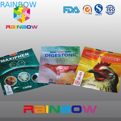 100 گرم پت / گاو مواد غذایی بسته بندی کیسه کیسه مواد غذایی با لوگو سفارشی چاپ شده است